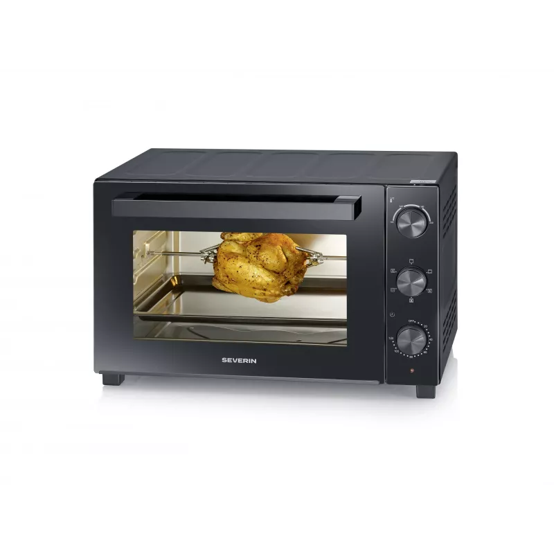 Forno elétrico de mesa autónomo SEVERIN TO 2076 — 46 L, 1800 W, autónomo, preto, 515×420×365 mm