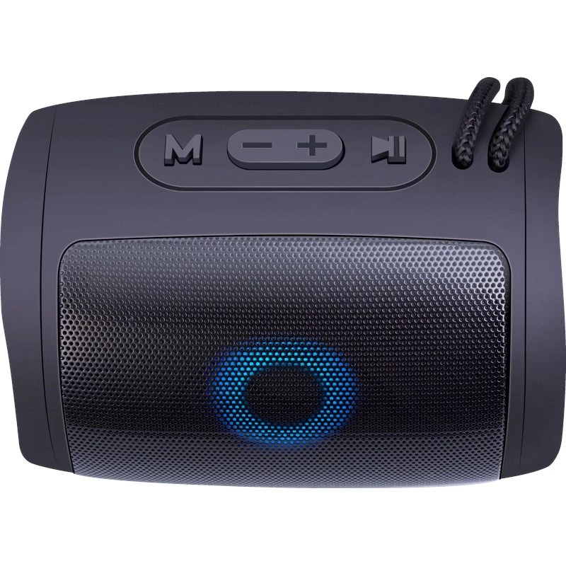 DEFENDER Enjoy S200 65200 coluna Bluetooth portátil, TWS, 5 W, luz LED, FM, microSD, bateria de 10 h, preta