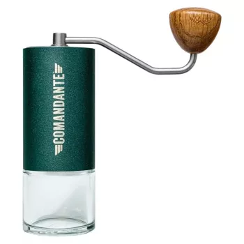 Moinho de café manual COMANDANTE C40 MK4 Nitro-Blade Racing Green — graus de moagem ajustáveis, 160 mm, 740 g