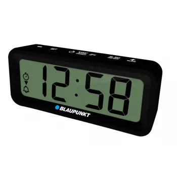 Acessório eletrónico BLAUPUNKT CL04BK — relógio compacto preto com termómetro, indicador de humidade, calendário, alarme, função soneca, pilha AAA