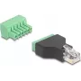 Adaptador de cabo DeLOCK 66590 RJ12 6 pinos Barra de terminais Preto Verde