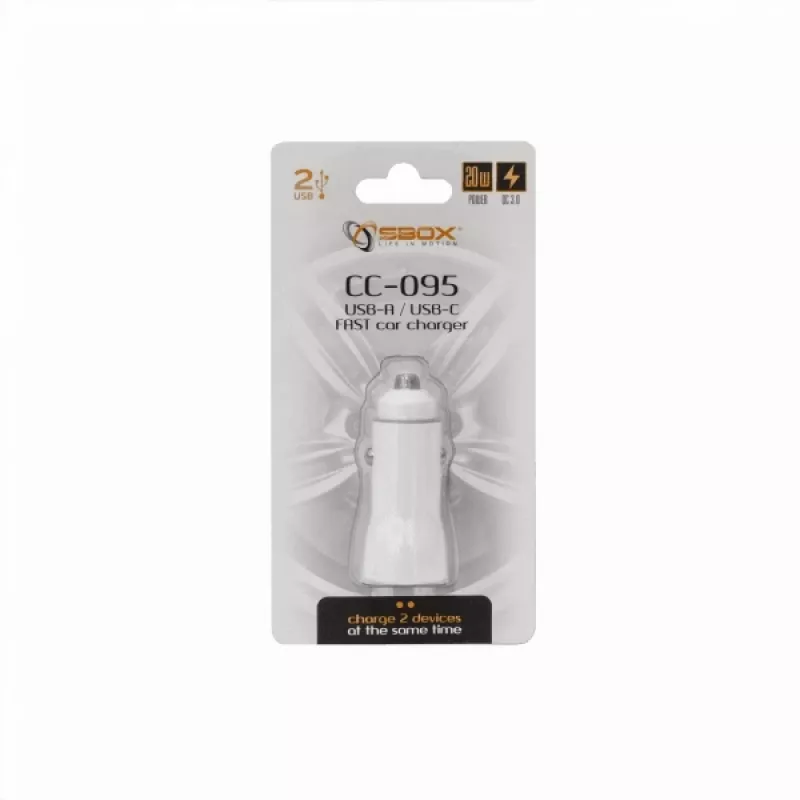 Carregador de automóvel Sbox CC-095 20W branco