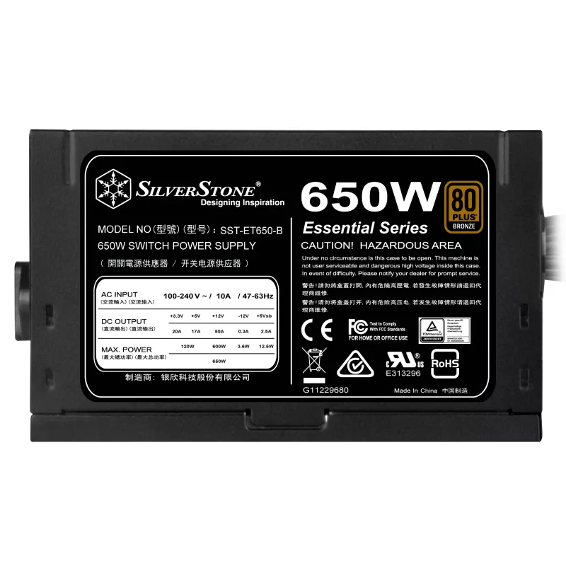 Fonte de alimentação Silverstone SST-ET650-B v1.4 650 W