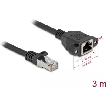 Cabo de rede DeLOCK 90778 preto 3 m Cat6a S/FTP
