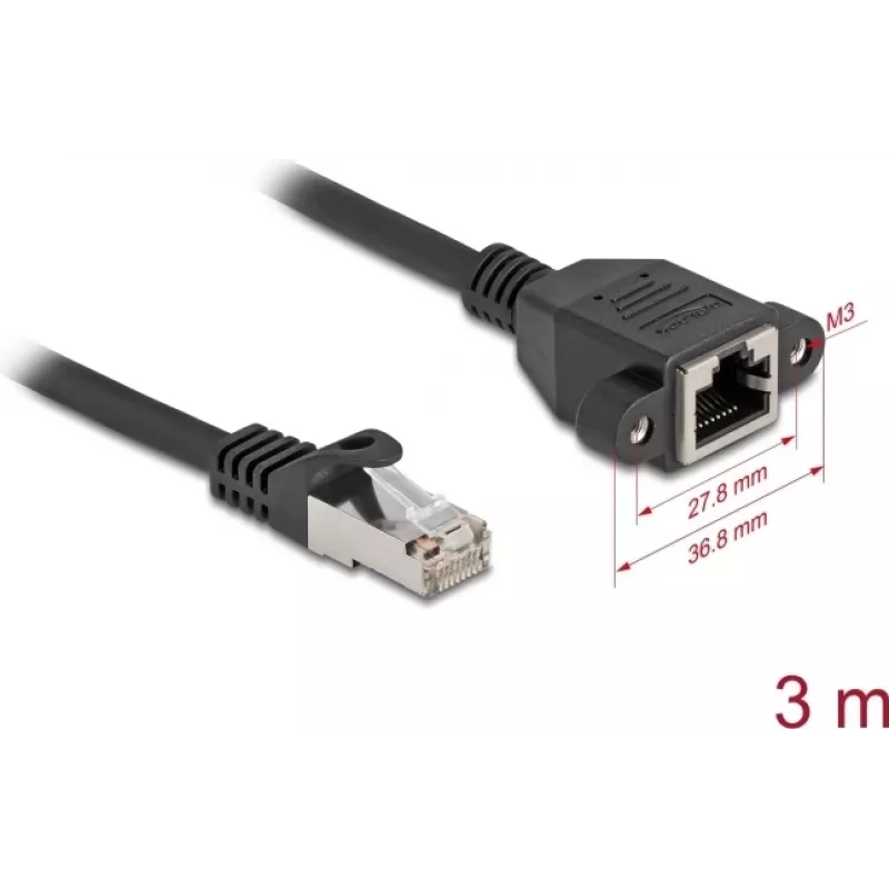 Cabo de rede DeLOCK 90778 preto 3 m Cat6a S/FTP