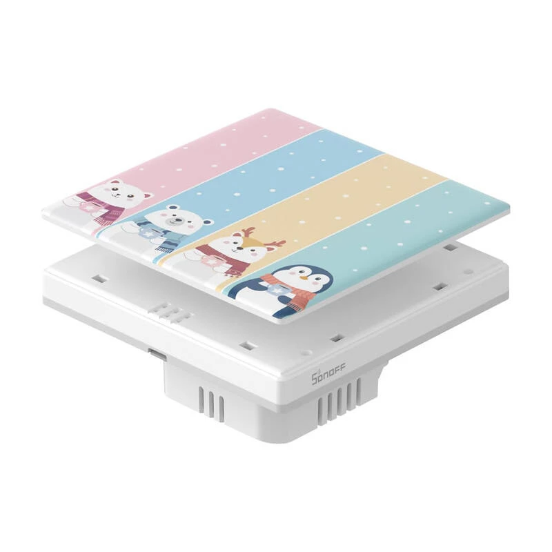 Cobertura decorativa Sonoff T5-4C-86-cartoon para interruptor tátil – painel decorativo para série Sonoff T5