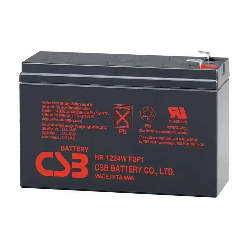 Bateria de chumbo-ácido selada csb HRL 1225 12V 5,8Ah — bateria VRLA recarregável para alimentação de reserva
