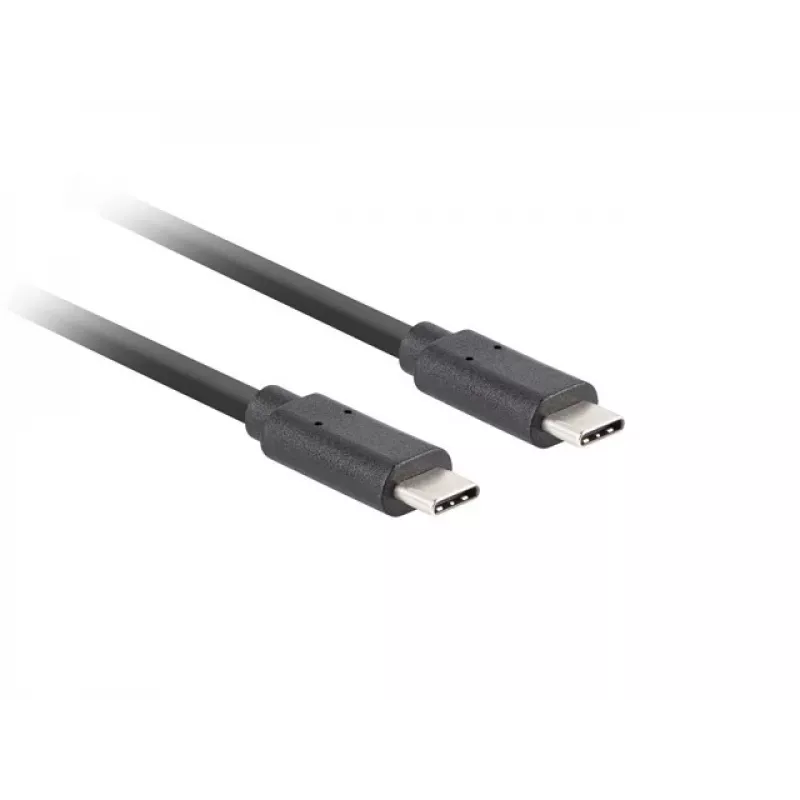Cabo USB-C para USB-C LANBERG CA-CMCM-32CU-0010-BK — USB 3.2 Gen 2, 1 m, preto, 100 W de carregamento, vídeo 4K