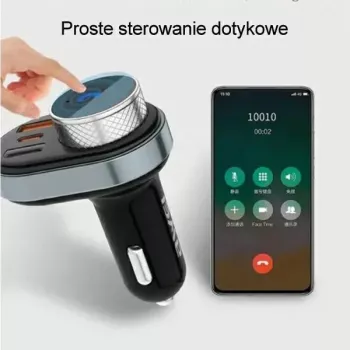 Sistema mãos-livres Awei C-843 Bluetooth 5.0 com transmissor FM, ligações USB e USB-C