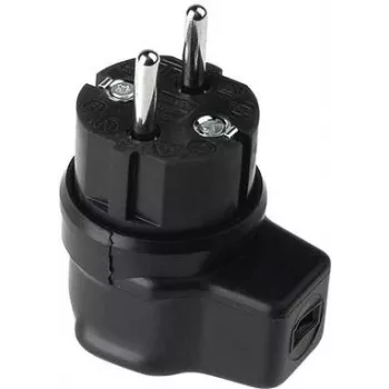 Ficha angular elétrica Bachmann Vollgummi 740.017 IP44 preta, ficha angular de borracha de 3 polos