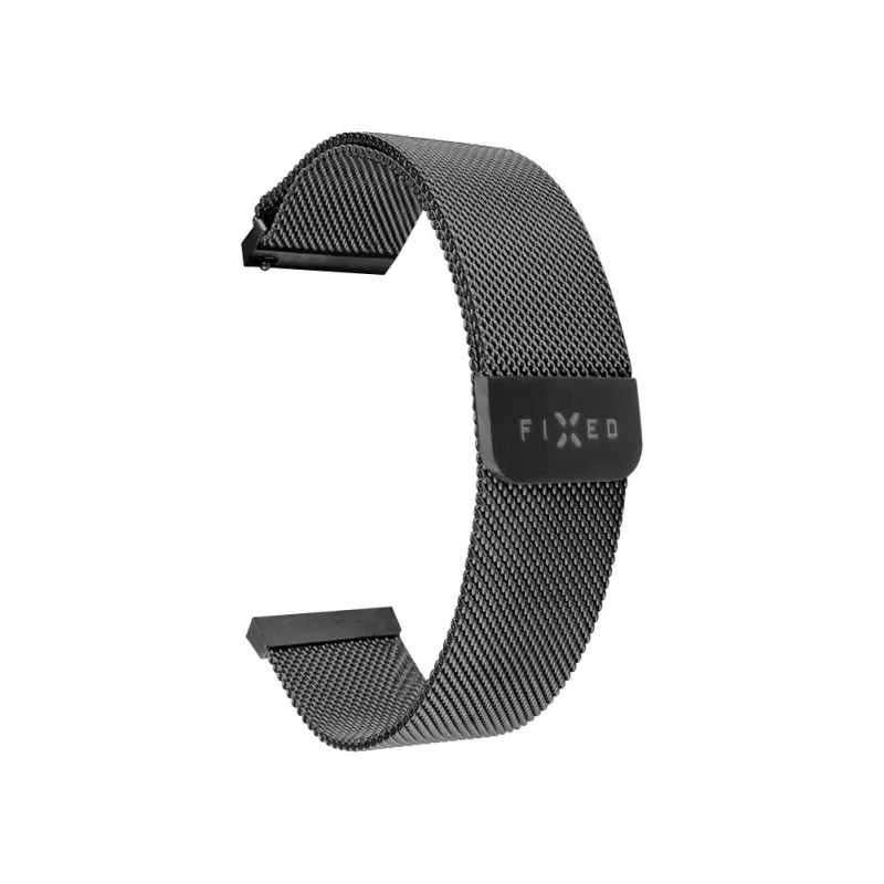 Pulseira de relógio FIXED Mesh Strap FIXMEST-18MM-BK 18 mm troca rápida preto malha metálica
