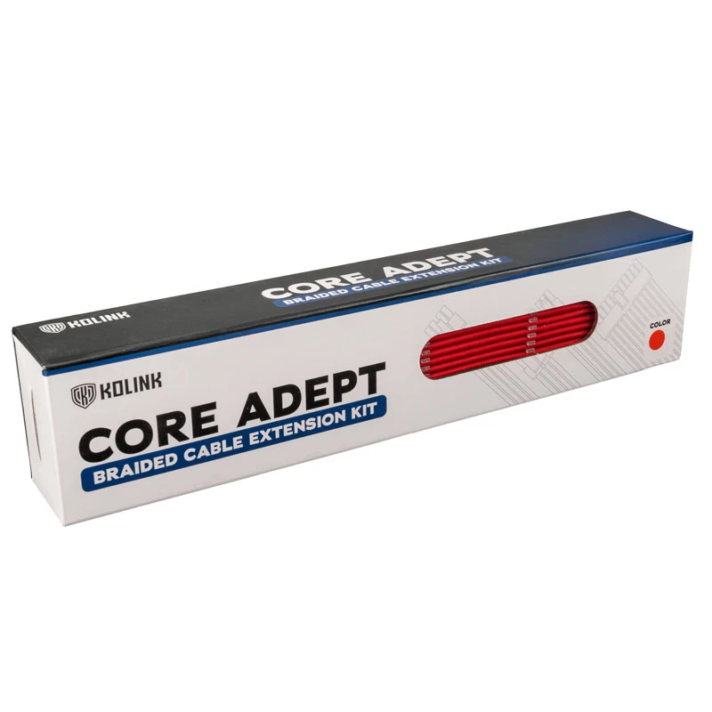 Kolink Core Adept COREADEPT-EK-RED kit de extensão de cabos entrançados, 6 cabos, vermelho
