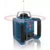 Laser rotativo GRL 300 HV Professional azul/preto, linha laser vermelha e ponto de prumo, com suporte WM 4 e recetor laser LR 1, em mala