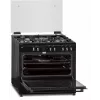 Fogão misto gás-elétrico MPM-93-KGM-32 90 cm com placa a gás, forno elétrico, 5 queimadores, preto, classe energética A