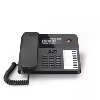 Telefone de mesa com fios Gigaset DESK 600 preto – telefone de mesa com fios com função de chamada