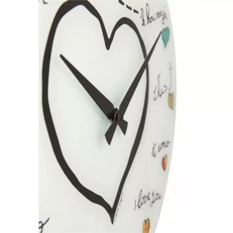 Relógio de parede NeXtime 8030 Loving You, Ø43 cm, branco/multicolor