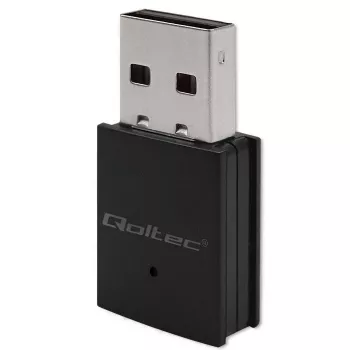 Adaptador Wi-Fi Mini USB sem fios compacto QOLTEC 57007 – Single-Band 2,4 GHz, até 150 Mbit/s, antena interna