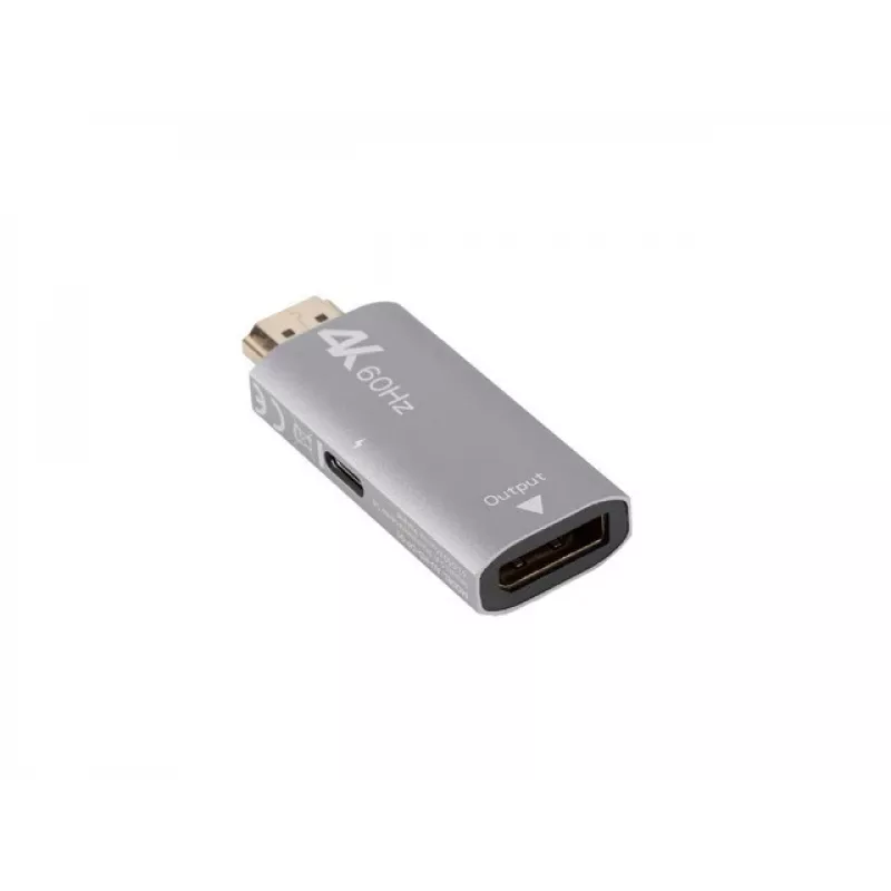 Adaptador de cabo de vídeo Lanberg AD-HD-DP-01 HDMI Type-A DisplayPort Prateado