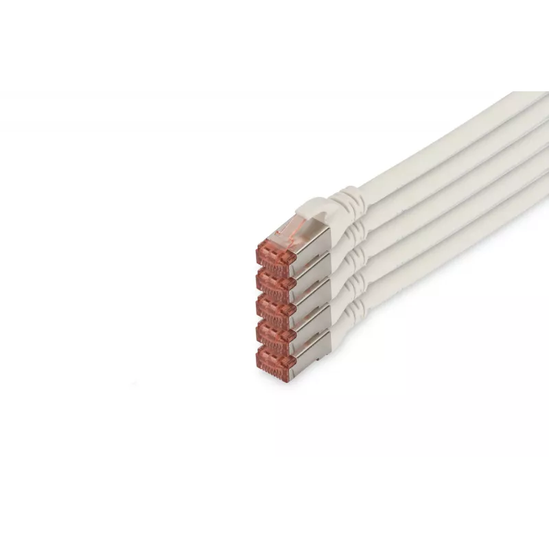 DIGITUS cabo de rede CAT6 S/FTP, 10 m, branco, pack de 5