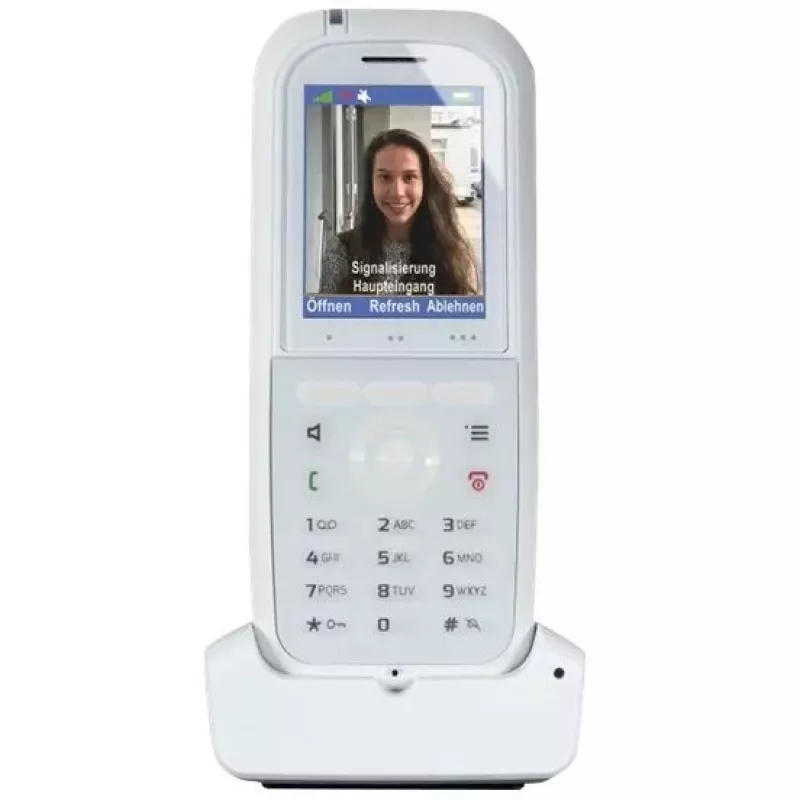 Telefone DECT agfeo DECT 77 IP — auscultador VoIP sem fios com função mãos-livres, identificação de chamadas, visor (branco)