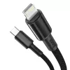 Cabo trançado de alta densidade Baseus Type-C para Lightning, PD, 20W, 1m (preto)