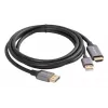 Adaptador de cabo de vídeo Lanberg CA-HDDP-20CU-0018-BK 1,8 m DisplayPort HDMI + USB preto, prateado