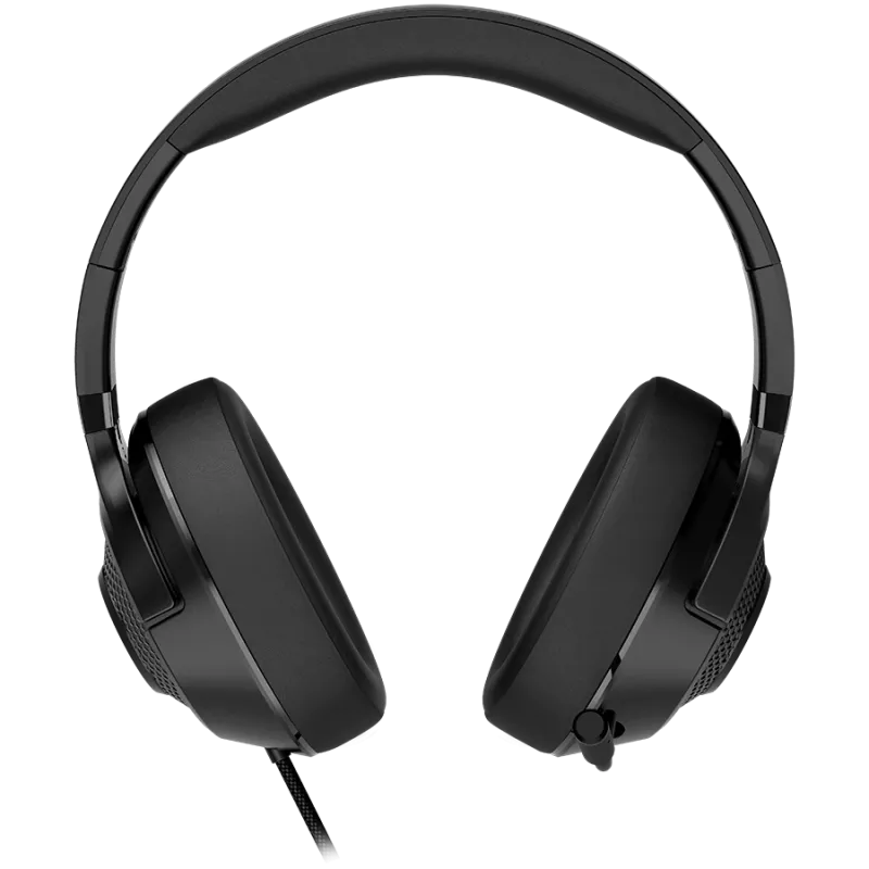 LORGAR Noah 101, headset gaming com microfone, ligação jack 3,5 mm, comprimento do cabo 2 m, design dobrável, almofadas de couro ecológico PU, tamanho: 185*195*80 mm, 0,245 kg, preto