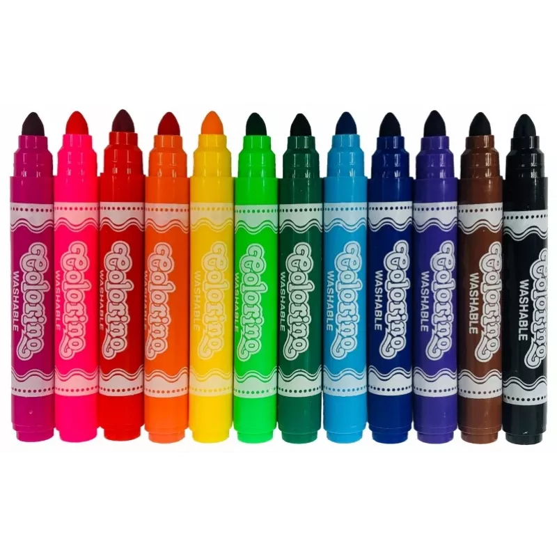 Marcadores Colorino 42651PTR ponta redonda 12 cores conjunto