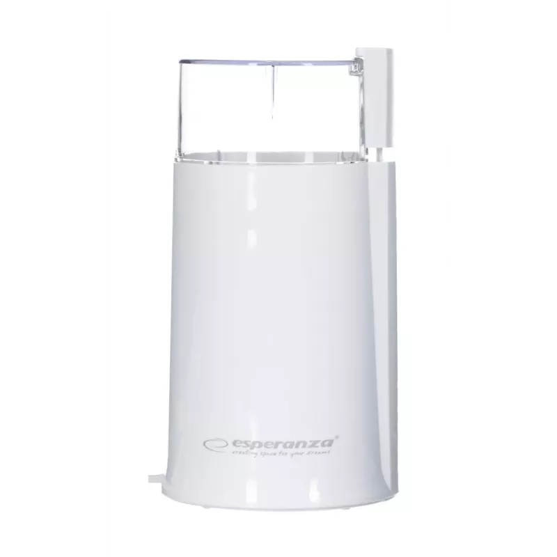 Moinho de café elétrico com lâminas ESPERANZA EKC001W — 160 W, capacidade 50 g, lâminas de aço inoxidável, branco translúcido