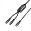 Cabo USB-C 2-em-1 Unitek C14146ABK01 1,8 m, USB-C para USB-C, 100 W PD, preto