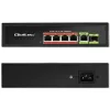 Switch Ethernet PoE QOLTEC 52296 — 4 portas RJ45 PoE, 1 uplink RJ45
