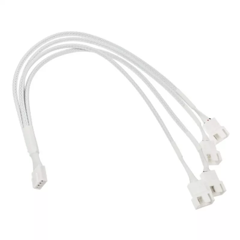 Cabo divisor de ventoinhas Kolink 1-4 PWM - 35cm, entrançado, branco (PGW-AC-KOL-161)