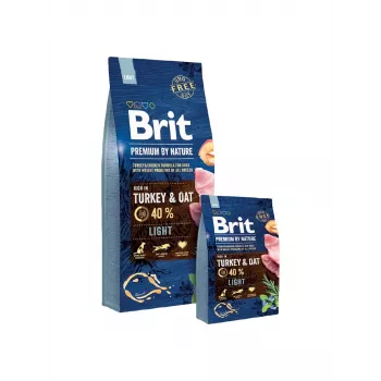 Alimento seco para cães Brit Premium by Nature Light 15 kg — peru e maçã, 25% proteína, 8% gordura, 3180 kcal/kg