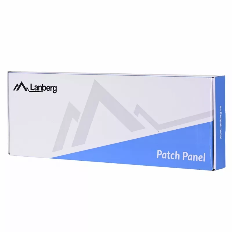 Patch panel 1U LANBERG PPKS-1124-B, 24 portas, 1U, ABS, preto, 482,6×44,5×154 mm