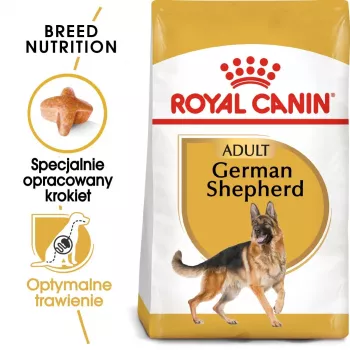 Ração seca para cães Royal Canin German Shepherd Adult, 11 kg — raça grande, aves, 24 % proteína, 19 % gordura