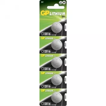 Célula de lítio GP Batteries CR2016 - lítio - botão/moeda - 3 V (060.2016C5)