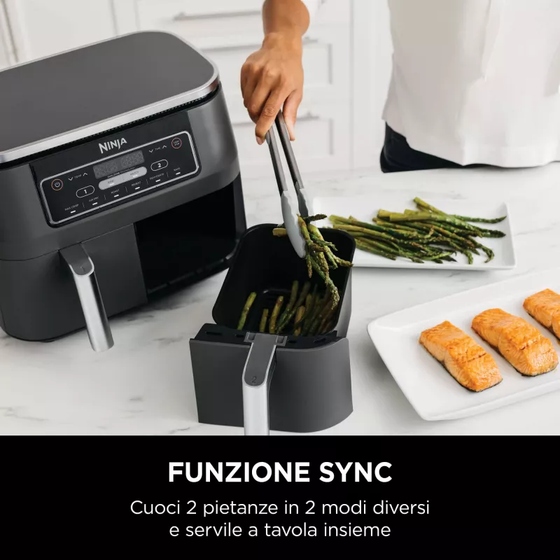 Ninja AF300 Fritadeira de ar quente dupla 7,6 L autónoma 1690 W preta