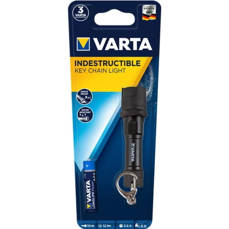 Lanterna de chaveiro Varta 16701 101 421 preto LED resistente a impactos IPX4