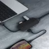 AUKEY CB-C71 hub USB-C 8 em 1, 3x USB-A 3.0, HDMI 4K@30Hz, Gigabit RJ45, SD/microSD, USB-C PD 100 W, cabo de 0,15 m, alumínio, preto