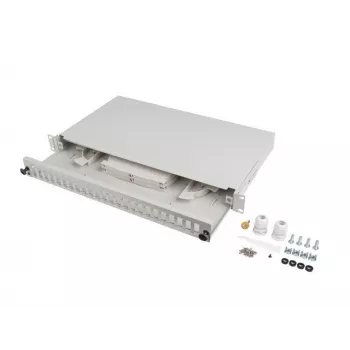 Patch panel de fibra ótica LANBERG FOP1-24SD-LQS 19 polegadas 1U 24xSC Duplex 24xLC Quad