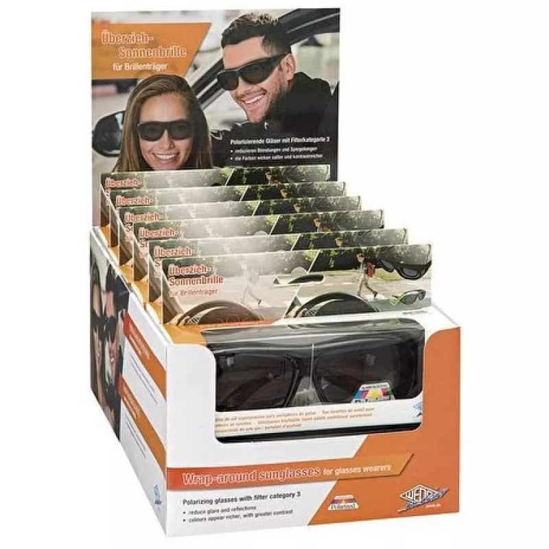 Óculos de sol WEDO 271 48599 oval, wrap-around, unissexo, lentes polarizadas, design sobre-óculos