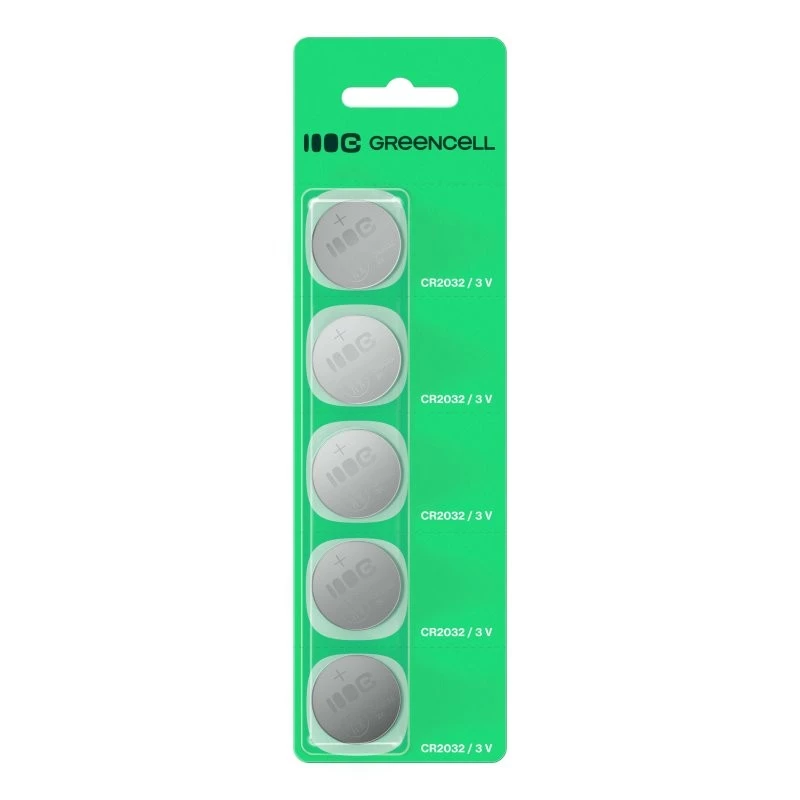 Pilha botão Green Cell CR2032 3V — pack de 5
