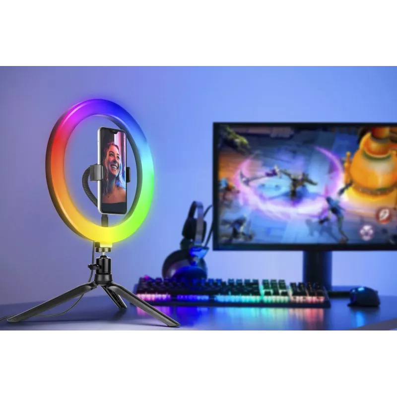 Anel de luz RGB 26 cm com tripé