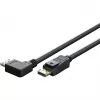 Cabo DisplayPort Macho 90° > DisplayPort Macho, 8K / 144Hz (Preto, 2 metros, 1 ficha 90° lateral, 54 Gbit/s, DisplayPort 2.0 / 2.1)