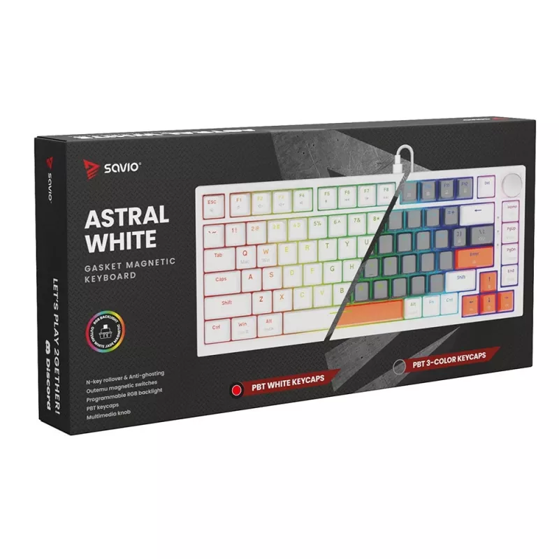 Savio ASTRAL WHITE JADE Teclado Gaming USB QWERTY US International