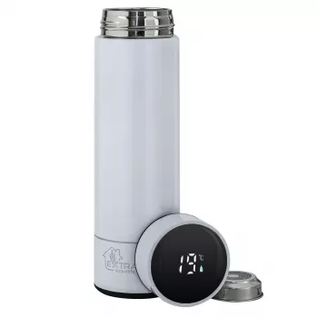 Extralink Smart Travel Mug branco, caneca térmica com indicador de temperatura