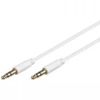 Cabo de ligação jack 3,5 mm Wentronic Goobay, branco, 2 m - ficha jack 3,5 mm (3 polos, estéreo) para ficha jack 3,5 mm (3 polos, estéreo) (69113)