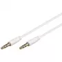 Cabo de ligação jack 3,5 mm Wentronic Goobay, branco, 2 m - ficha jack 3,5 mm (3 polos, estéreo) para ficha jack 3,5 mm (3 polos, estéreo) (69113)