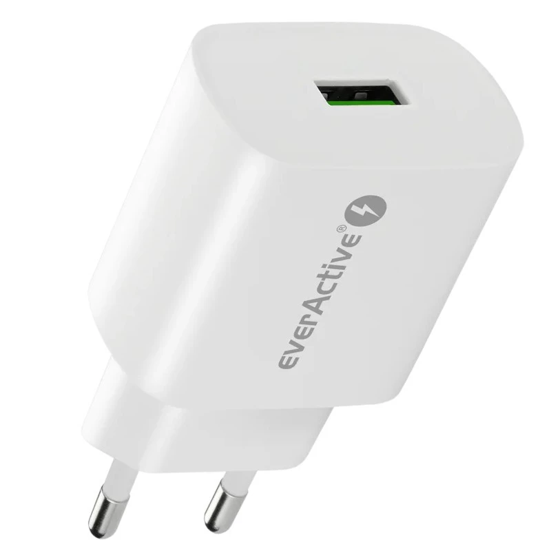 CARREGADOR DE TELEFONE 1X USB 18 W QC 3.0 BRANCO