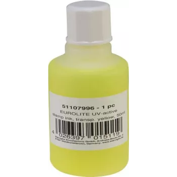 Tinta para almofada de carimbo EUROLITE UV-ativa transparente amarela 50 ml (51107996)